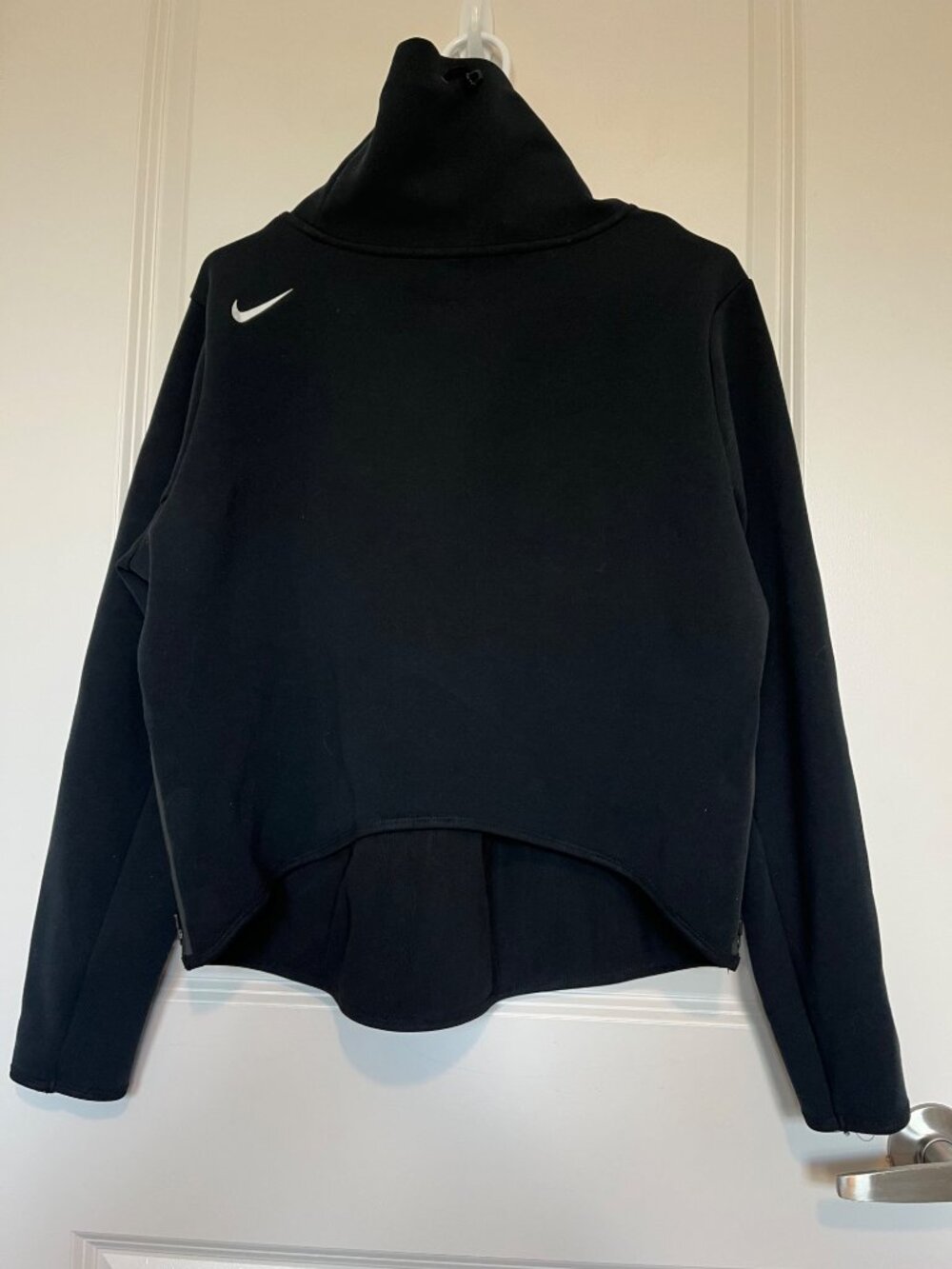 Nike Dri-Fit Black Mock Neck Tech Fleece Long Sleeve Pullover Size L Cropped
